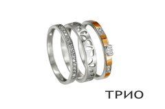 Срібна каблучка Тріо